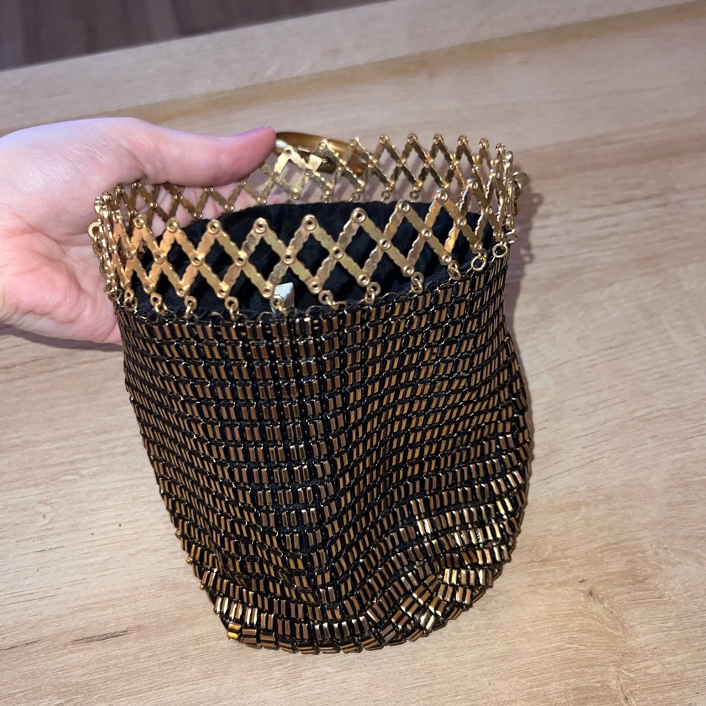 Whiting & Davis Vintage 1940’s Gate Frame Victorian Wristlet Bag Pouch - Picture 5 of 12